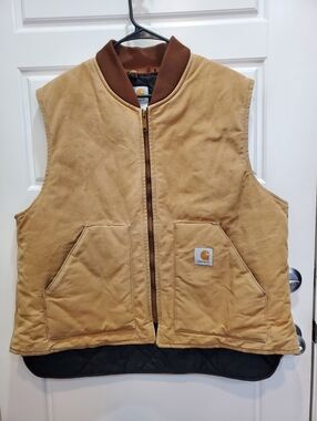 Carhartt Brown Tan Quilted Work Vest size XL